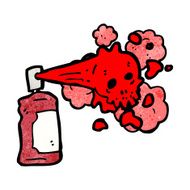 cartoon graffiti skull spray can N22