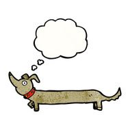 Cartoon Sausage Dog With Thougth Bubble N3