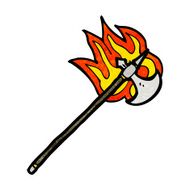 flaming axe cartoon N3