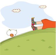 bored girl legs lying on the grass