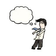 cartoon man in windy weather N5