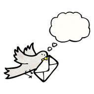 cartoon pigeon with letter N3