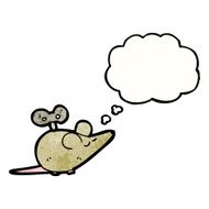 cartoon mouse with thought bubble N41