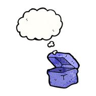box cartoon character with thought bubble N11