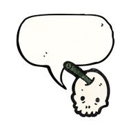 spooky cherry skull cartoon N6