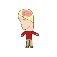 cartoon man with brain symbol N27