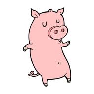 Funny cartoon pig N15