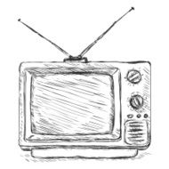 Vector Sketch Illustration - Retro TV