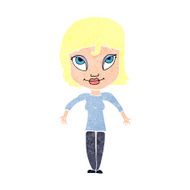 cartoon girl shrugging shoulders N45