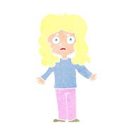 cartoon worried woman N117