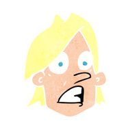 cartoon frightened face N16