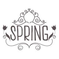 Spring vintage illustration Isolated on white background