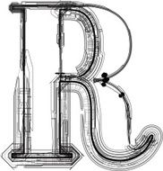 technological font LETTER r N2