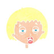 cartoon woman narrowing eyes N13