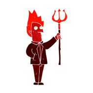 Cartoon Devil With Pitchfork N47