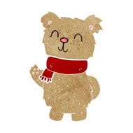 cartoon waving teddy bear N86