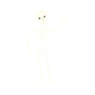 cartoon waving skeleton N14