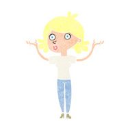 cartoon woman throwing arms in air N15