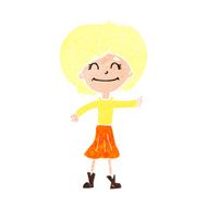 cartoon happy girl giving thumbs up symbol N15