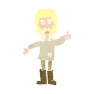 cartoon hippie man giving thumbs up symbol N15