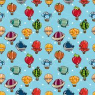 seamless Hot air balloon pattern N3