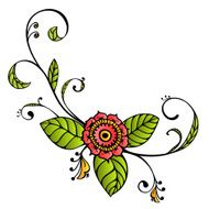 Sketch style hand drawn flower