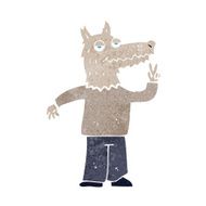 cartoon happy wolf man N30