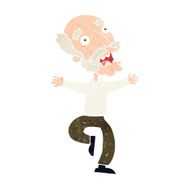 cartoon old man having a fright N13