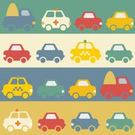 Seamless pattern with cartoon cars N3