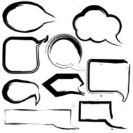 speech balloon grunge brush stroke vector hand paint