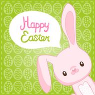 Happy Easter background with cartoon cute bunny