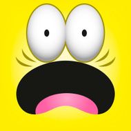 Vector Cute Cartoon Yellow Astonished Face