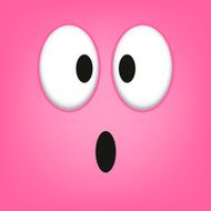 Vector Cute Cartoon Pink Surprised Face N2