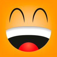 Vector Cute Cartoon Orange Laughing Face N2