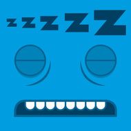 Vector Cute Cartoon Sleeping Blue Face