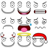 Cartoon Set Of Different Cute Faces N3