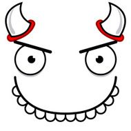 Vector Cute Cartoon Devil Smiling Face N2