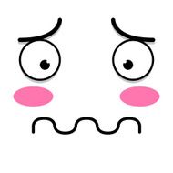 Vector Cute Cartoon White Shy Face