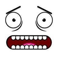 Vector Cute Cartoon White Scared Face