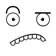 Vector Cute Cartoon White Confused Face