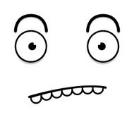 Vector Cute Cartoon White Surprised Face