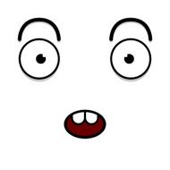 Vector Cute Cartoon White Surprised Face N2