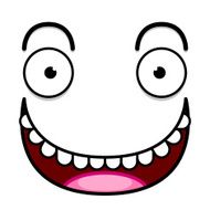 Vector Cute Cartoon White Happy Face N2