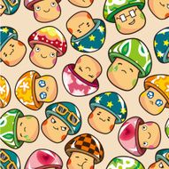 seamless mushroom pattern N4