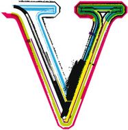Colorful Grunge LETTER V