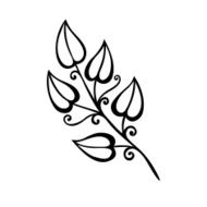 Original Decorative Leaf with Ornament (Vector) N3