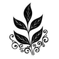 Original Decorative Leaf with Ornament (Vector) N5