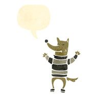 retro cartoon french dog