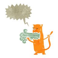 retro cartoon cat with bad breath