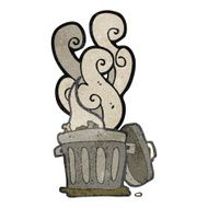 retro cartoon garbage can N6